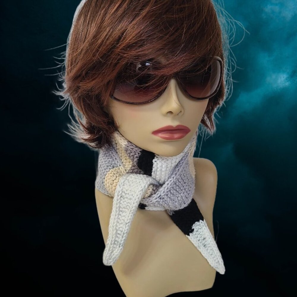 Sophie Scarf Classic Design Small Double Wrap Handmade Knitted Acrylic